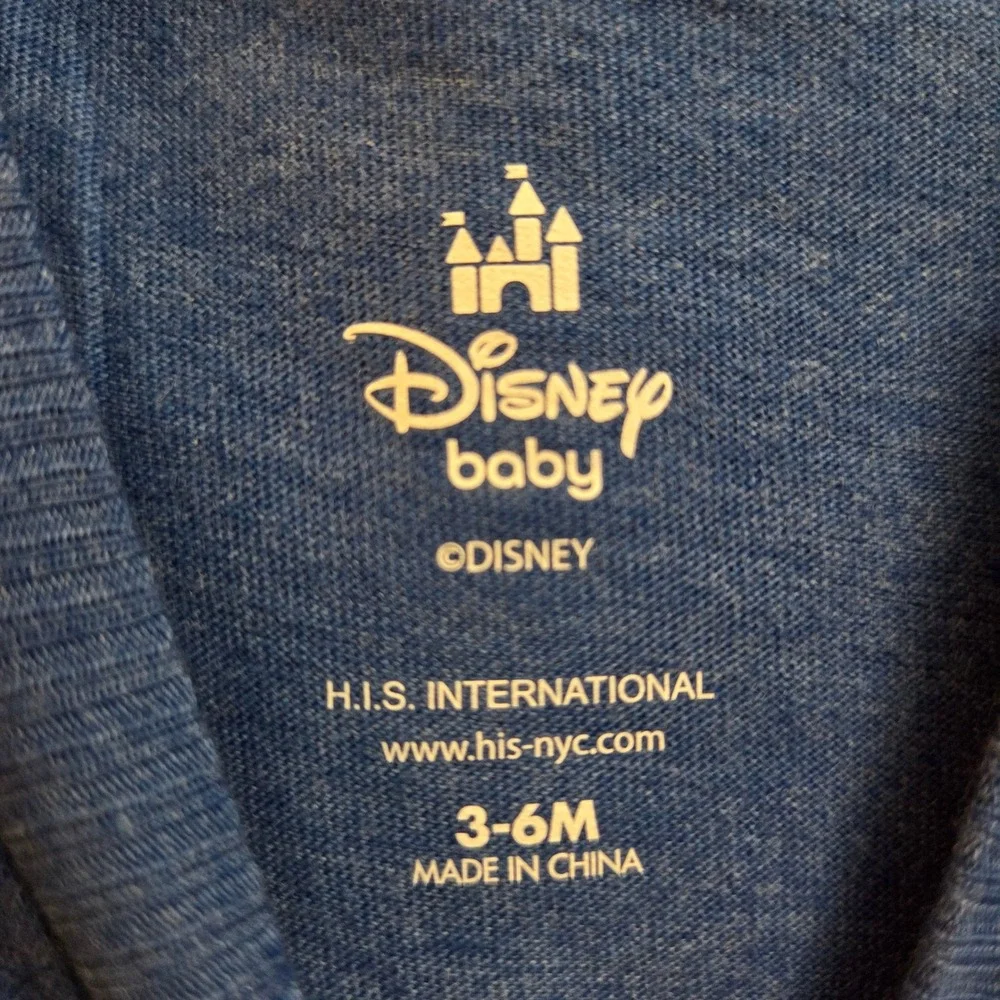 Disney Baby Stitch Heather Blue Graphic T-Shirt and Shorts Set 3-6M NWT